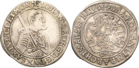 Sachsen-Kurlinie ab 1547 (Albertiner)
Johann Georg I. (1611-) 1615-1656 1/4 Taler 1643, CR-Dresden C/K 198 Kohl 169 Seltener Jahrgang. Fast sehr schö...