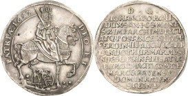 Sachsen-Kurlinie ab 1547 (Albertiner)
Johann Georg II. 1656-1680 Taler 1657, Eichel-Dresden Vikariat. DEO am Kopf des Pferdes C/K 492 Schnee 901 Dave...