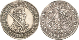 Sachsen-Kurlinie ab 1547 (Albertiner)
Johann Georg II. 1656-1680 1/4 Taler 1667, CR-Dresden C/K 420 Kohl 240 Sehr seltener Jahrgang. Vorzüglich+