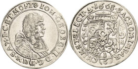 Sachsen-Kurlinie ab 1547 (Albertiner)
Johann Georg II. 1656-1680 1/6 Taler 1668, CR-Dresden C/K 424 Kohl 243 Seltenes und attraktives Exemplar. Vorzü...