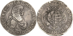 Sachsen-Kurlinie ab 1547 (Albertiner)
Johann Georg II. 1656-1680 Taler 1671, CR-Dresden Wechseltaler C/K 395 Schnee 932 Davenport 7621 Attraktives Ex...