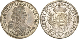 Sachsen-Kurlinie ab 1547 (Albertiner)
Johann Georg III. 1680-1691 2/3 Taler 1690, IK-Dresden In der Avers-Umschrift Dx und die Titel von Engern und W...