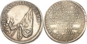 Sachsen-Kurlinie ab 1547 (Albertiner)
Johann Georg III. 1680-1691 2/3 Taler 1691, IK-Dresden Auf seinen Tod C/K 630 Kohl 309 Davenport 811 Attraktive...