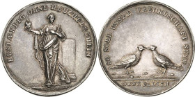 Sachsen-Kurlinie ab 1547 (Albertiner)
Friedrich August I., der Starke 1694-1733 Silbermedaille o.J. (18. Jhd.) Auf die Freundschaft, in der Art sächs...