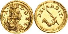 Sachsen-Kurlinie ab 1547 (Albertiner)
Friedrich August I., der Starke 1694-1733 Goldmedaille zu 1/12 Dukaten o.J. (1695/1698). Brustbild nach rechts,...