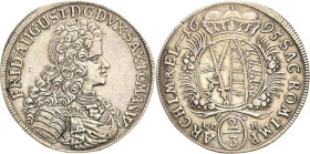 Sachsen-Kurlinie ab 1547 (Albertiner)
Friedrich August I., der Starke 1694-1733 2/3 Taler 1695, EPH-Leipzig Kahnt 112 Davenport 818 Kohl 360 Seltener...