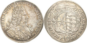 Sachsen-Kurlinie ab 1547 (Albertiner)
Friedrich August I., der Starke 1694-1733 2/3 Taler 1696, EPH-Leipzig Mit breitem Brustbil. Kahnt 113 Davenport...