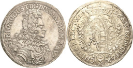 Sachsen-Kurlinie ab 1547 (Albertiner)
Friedrich August I., der Starke 1694-1733 2/3 Taler 1696, IK-Dresden Der Kurschild ist im oberen Feld damaszier...