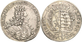 Sachsen-Kurlinie ab 1547 (Albertiner)
Friedrich August I., der Starke 1694-1733 2/3 Taler 1697, EPH-Leipzig Kahnt 113 Davenport 818 Kohl 360 Kopicki ...