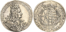 Sachsen-Kurlinie ab 1547 (Albertiner)
Friedrich August I., der Starke 1694-1733 2/3 Taler 1697, EPH-Leipzig Kahnt 113 Davenport 818 Kohl 360 Kopicki ...