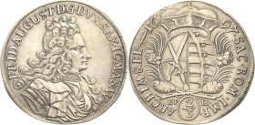 Sachsen-Kurlinie ab 1547 (Albertiner)
Friedrich August I., der Starke 1694-1733 2/3 Taler 1697, EPH-Leipzig Kahnt 113 Davenport 818 Kohl 360 Kopicki ...
