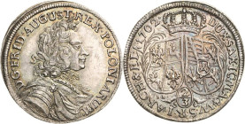 Sachsen-Kurlinie ab 1547 (Albertiner)
Friedrich August I., der Starke 1694-1733 2/3 Taler 1702, ILH-Dresden Kahnt 119 Kohl 354 Davenport 819 Kopicki ...
