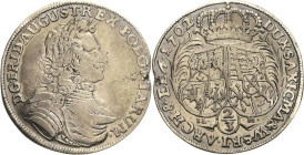 Sachsen-Kurlinie ab 1547 (Albertiner)
Friedrich August I., der Starke 1694-1733 2/3 Taler 1702, ILH-Dresden Kahnt 119 Kohl 354 Davenport 819 Kopicki ...
