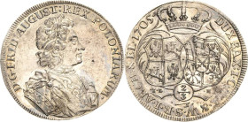 Sachsen-Kurlinie ab 1547 (Albertiner)
Friedrich August I., der Starke 1694-1733 2/3 Taler 1705, ILH-Dresden Sog. Coselgulden Variante mit schmalerem ...