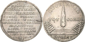 Sachsen-Kurlinie ab 1547 (Albertiner)
Friedrich August I., der Starke 1694-1733 1/3 Taler 1727, IGS-Dresden Auf den Tod seiner Gemahlin Christiane Eb...