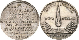 Sachsen-Kurlinie ab 1547 (Albertiner)
Friedrich August I., der Starke 1694-1733 1/6 Taler 1727, IGS-Dresden Auf den Tod seiner Gemahlin Christiane Eb...