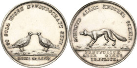 Sachsen-Kurlinie ab 1547 (Albertiner)
Friedrich August I., der Starke 1694-1733 Silbermedaille o.J. (unsigniert) Auf die Freundschaft, in der Art säc...