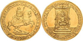 Sachsen-Kurlinie ab 1547 (Albertiner)
Friedrich August II. 1733-1763 Dukat 1741, o. Mzz.-Dresden Vikariat Kahnt 637 Friedberg 2865 Baumgarten 833 GOL...