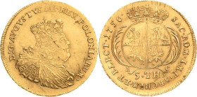 Sachsen-Kurlinie ab 1547 (Albertiner)
Friedrich August II. 1733-1763 5 Taler 1756, EC-Leipzig Prägung während der preußischen Okkupation Sachsens im ...