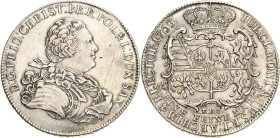Sachsen-Kurlinie ab 1547 (Albertiner)
Friedrich Christian 1763 Taler 1763, EDC-Dresden Mit Signatur S im Armabschnitt Kahnt 1004.2 Schnee 1050 Davenp...