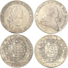 Sachsen-Kurlinie ab 1547 (Albertiner)
Friedrich August III. 1763-1806 Taler 1764, IFôF-Leipzig Mit Signum S am Halsabschnitt und Taler 1768, EDC-Dres...
