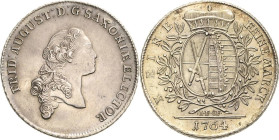 Sachsen-Kurlinie ab 1547 (Albertiner)
Friedrich August III. 1763-1806 Taler 1764, IFôF-Leipzig Mit Signum S am Halsabschnitt Kahnt 1068 Buck 117 Dave...