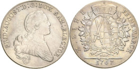 Sachsen-Kurlinie ab 1547 (Albertiner)
Friedrich August III. 1763-1806 Taler 1767, EDC-Dresden Kahnt 1072 Buck 127 b Schnee 1071 Davenport 2682 Sehr s...