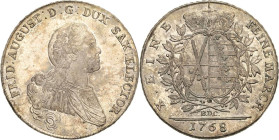 Sachsen-Kurlinie ab 1547 (Albertiner)
Friedrich August III. 1763-1806 Taler 1768, EDC-Dresden Kahnt 1072 Buck 127 a Schnee 1071 Davenport 2682 Attrak...
