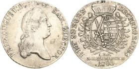 Sachsen-Kurlinie ab 1547 (Albertiner)
Friedrich August III. 1763-1806 Taler 1780, IEC-Dresden Ausbeute Kahnt 1080 Buck 158 a Schnee 1078 Müseler 56.1...