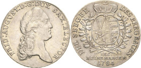 Sachsen-Kurlinie ab 1547 (Albertiner)
Friedrich August III. 1763-1806 Taler 1784, IEC-Dresden Ausbeute Kahnt 1082 Buck 160 Schnee 1080 Müseler 56.1.4...