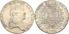 Sachsen-Kurlinie ab 1547 (Albertiner)
Friedrich August III. 1763-1806 Taler 1788, IEC-Dresden Ausbeute Kahnt 1084 Buck 162 Schnee 1087 Müseler 51.1.4...