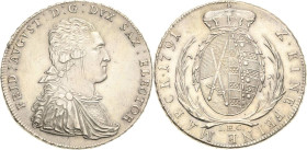 Sachsen-Kurlinie ab 1547 (Albertiner)
Friedrich August III. 1763-1806 Taler 1791, IEC-Dresden Kahnt 1085 Buck 177 a Schnee 1089 Davenport 2698 Avers ...