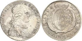 Sachsen-Kurlinie ab 1547 (Albertiner)
Friedrich August III. 1763-1806 2/3 Taler 1791, IEC-Dresden Kahnt 1107 Buck 176 b Fast vorzüglich/vorzüglich