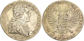Sachsen-Kurlinie ab 1547 (Albertiner)
Friedrich August III. 1763-1806 2/3 Taler 1792, IEC-Dresden Vikariat Kahnt 1160 Buck 184 Schrötlingsfehler, seh...