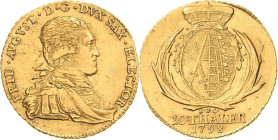 Sachsen-Kurlinie ab 1547 (Albertiner)
Friedrich August III. 1763-1806 10 Taler (Doppelter August d'or) 1798, IEC-Dresden Kahnt 1036 Buck 202 Friedber...