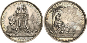 Sachsen-Kurlinie ab 1547 (Albertiner)
Friedrich August III. 1763-1806 Silbermedaille 1801 (Krüger) Auf den Frieden von Luneville. Die Personifikation...