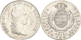 Sachsen-Kurlinie ab 1547 (Albertiner)
Friedrich August I. 1806-1827 Taler 1817, IGS-Dresden Ausbeute. Napoleonrand Kahnt 1212 Kahnt 419 AKS 13 Jaeger...