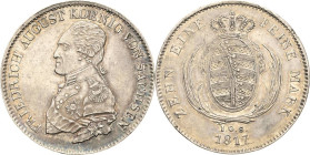 Sachsen-Kurlinie ab 1547 (Albertiner)
Friedrich August I. 1806-1827 Taler 1817, IGS-Dresden Kahnt 1217 Kahnt 422 AKS 22 Jaeger 30 Davenport 857 Winz....