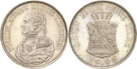 Sachsen-Kurlinie ab 1547 (Albertiner)
Friedrich August I. 1806-1827 Taler 1826, S-Dresden Kahnt 1223 Kahnt 427 AKS 30 Jaeger 41 Davenport 861 Fast vo...