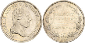 Sachsen-Kurlinie ab 1547 (Albertiner)
Friedrich August I. 1806-1827 Taler 1827, S-Dresden Auf seinen Tod Kahnt 1263 Kahnt 429 AKS 55 Jaeger 44 Davenp...