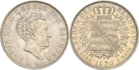 Sachsen-Kurlinie ab 1547 (Albertiner)
Anton 1827-1836 Taler 1830, S-Dresden Ausbeute AKS 67 Jaeger 61 Kahnt 436 Davenport 868 Müseler 56.2.1/37 Sehr ...