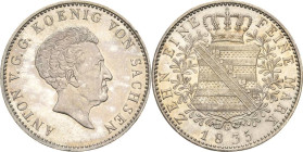 Sachsen-Kurlinie ab 1547 (Albertiner)
Anton 1827-1836 Taler 1835, G-Dresden AKS 66 Jaeger 60 Kahnt 435 Davenport 867 Prachtvolles Exemplar vom Erstab...