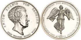 Sachsen-Kurlinie ab 1547 (Albertiner)
Anton 1827-1836 Silbermedaille 1835 (C.R. Krüger) 80. Geburtstag König Anton - gewidmet von der Stadt Dresden. ...
