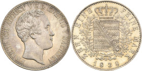 Sachsen-Kurlinie ab 1547 (Albertiner)
Friedrich August II. 1836-1854 Taler 1838, G-Dresden AKS 97 Jaeger 74 Davenport 872 A Kahnt 445 Vom Erstabschla...
