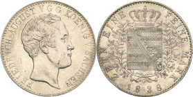 Sachsen-Kurlinie ab 1547 (Albertiner)
Friedrich August II. 1836-1854 Taler 1838, G-Dresden AKS 97 Jaeger 74 Davenport 872 A Kahnt 445 Kl. Randfehler,...