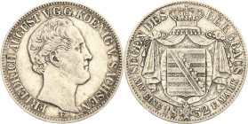 Sachsen-Kurlinie ab 1547 (Albertiner)
Friedrich August II. 1836-1854 Taler 1852, F-Dresden Ausbeute AKS 102 Jaeger 88 Kahnt 451 Davenport 879 Müseler...