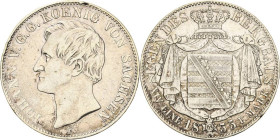 Sachsen-Kurlinie ab 1547 (Albertiner)
Johann 1854-1873 Taler 1855, F-Dresden Ausbeute AKS 131 Jaeger 103 Kahnt 462 Davenport 888 Müseler 56.2.3/3 Kl....