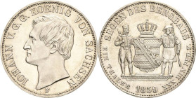 Sachsen-Kurlinie ab 1547 (Albertiner)
Johann 1854-1873 Taler 1859, F-Dresden Ausbeute AKS 134 Jaeger 115 Kahnt 465 Davenport 892 Müseler 56.2.3/9 In ...
