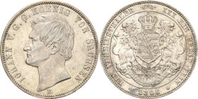 Sachsen-Kurlinie ab 1547 (Albertiner)
Johann 1854-1873 Taler 1866, B-Dresden Variante ohne Querstrich in A von VEREINSTHALER AKS 137 Jaeger 126 Kahnt...