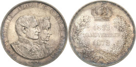 Sachsen-Kurlinie ab 1547 (Albertiner)
Johann 1854-1873 Doppeltaler 1872, B-Dresden Goldene Hochzeit AKS 160 Jaeger 133 Kahnt 479 Davenport 899 Feine ...